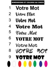 Sticker personnalisé texte autocollant – Plusieurs polices & couleurs