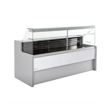 Vitrine réfrigérée Longueur 200 cm, vitre droite avec réserve blanche,  220 V - 