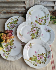 6 ANCIENNES ASSIETTES PLATES DESSERT PORCELAINE DECOR DE FLEURS