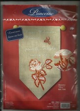 KIT BANNIERE BRODERIE TRADITIONNELLE A BRODER   "ROSE"      NEUF 