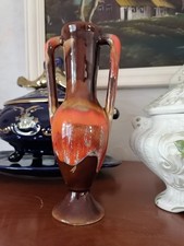 ANCIEN VASE AMPHORE TERRE CUITE VERNISSÉE genre vallauris