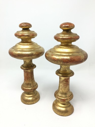 Paire balustre bois doré - de,