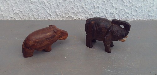 Statuettes bois elephant et - statuettes,