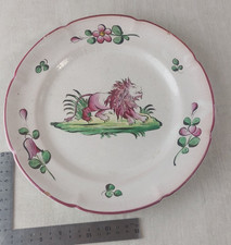 Ancienne assiette, décor lion