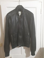 Blouson en cuir d'agneau noir