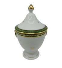 bonbonnière porcelaine Limoges Napoléon vert et or décor aux abeilles