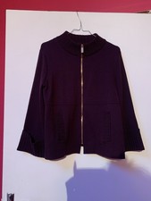 Gilet pull poncho style prune foncé zip sweater Luisa Spagnoli S