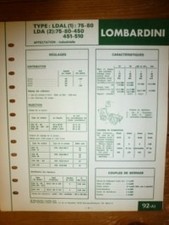 LDAL-LDA 75-80-450-451-510 - Fiche Technique Lombardini