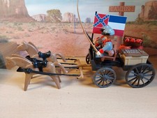 Playmobil western sudiste chariot régiment Mississipi munitions poudre