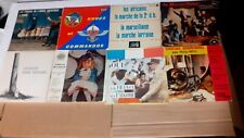 LOT.VINYLE 45 T+ARMÉE CHANT DES PARTISANS+RESISTANCE+MARCHE 2e DB+COMMANDOS+