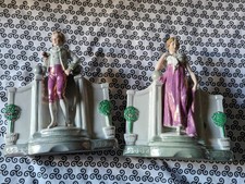 Ancienne paire petits vases personnages XVIIIÉME biscuits