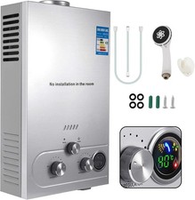 Chauffe-eau à Gaz 12LPM, Chauffe-eau Instantané au Gaz Propane GPL 6L avec Kit d