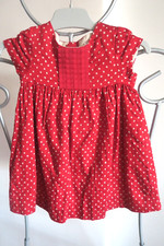 Robe rouge à pois blancs t