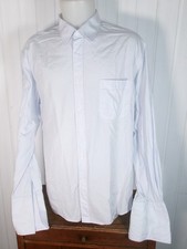 Chemise coton blanc rayé bleu