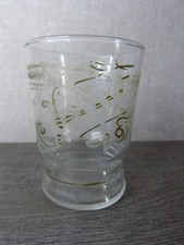 ancien verre souvenir de lourdes ,peint a la main ,1953   (chsl)-