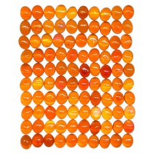100 Pièces Naturel Orange Opale 5x4mm Ovale Cabochon Haut Qualité Ample Gemmes