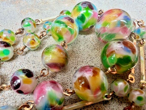 Collier ancien perles verre