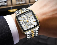 Montre Homme - Poedagar 866 Chrono Acier - Couleur Or & Argent Classique Élégant