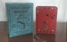 Ancien Moteur à Ressort Rouge Meccano N°1 avec Boîte et Clé en parfait état 