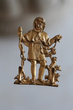 Ancien crochet de trumeau en bronze doré époque Charles X