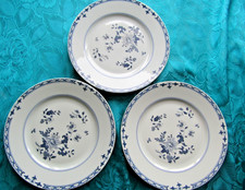3 assiettes plate porcelaine de Limoges Raynaud compagnie des indes Amphitrite