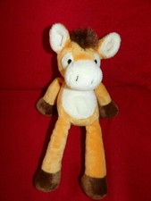 Doudou Peluche Nicotoy Total Ane Beige Orange Marron NEUF