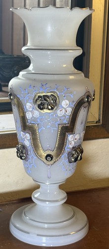 Vase xixeme opaline émaillée - opaline,