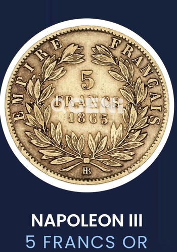 Pièces monnaie francs or - de, 5