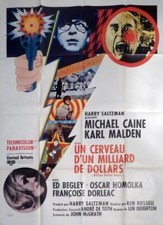 BILLION DOLLAR BRAIN - CAINE / RUSSELL / POP CULTURE ORIGINAL LARGE MOVIE POSTER