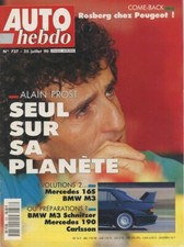AUTO HEBDO n°737 du 25/07/1990 : Prost - Rosberg Peugeot 905 - Mercedes 190 - M3