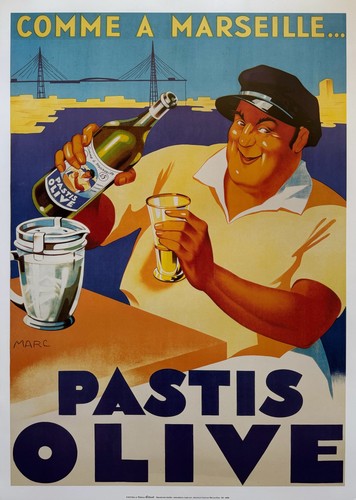 Pastis olive affiche - pastis,