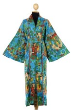 Indien Turquoise Coton Grand