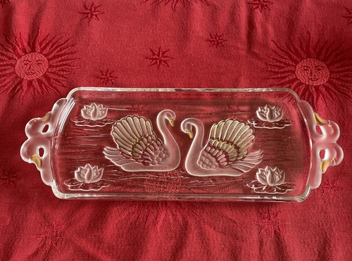 Plat rectangulaire motif cygne - plat,