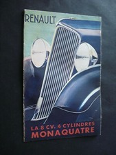 DEPLIANT RENAULT 1934  LA 8