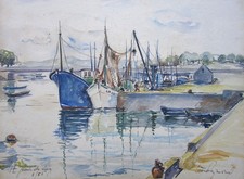 Ancienne belle aquarelle saint - ancienne,