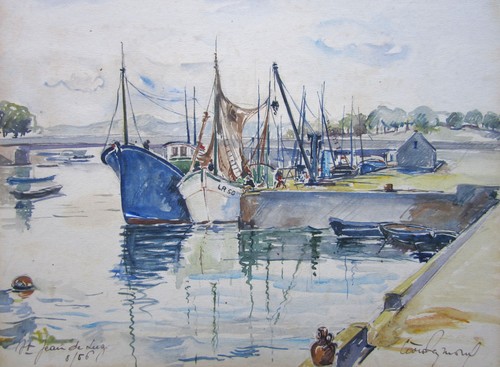 Ancienne belle aquarelle saint - belle,