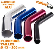 TUBE COUDE 45° Degré ARC ALUMINIUM Ø CHOIX noir Alu Pipe anodisé Tuyau Silicone