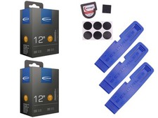 2 x tuyau de vélo Schwalbe 47-203 (12 x 1,90) DV 32 mm valve Dunlop + lève-pneu