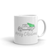 Merry Christmas Tree Delivery Truck Mug
