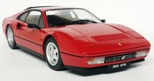 KK 1/18 - Ferrari 328 GTB Rosso Red Black Interior LHD Diecast Model Car