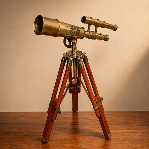 Télescope ancien laiton et - télescope,