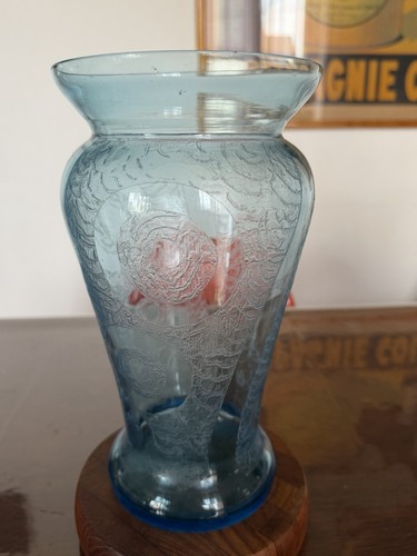 Vase verre bleu dégager - en, à