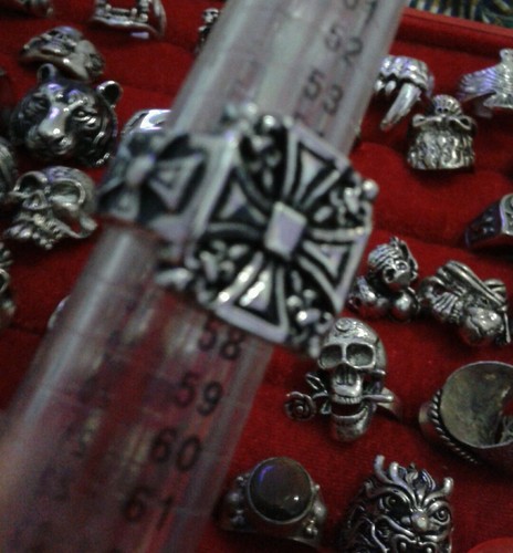 Bague croix malte acier - bague, taille