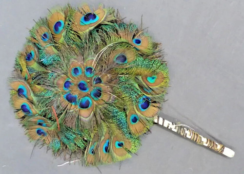 Eventail ancien écran plumes - écran,