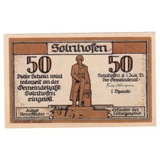 [#286842] Billet, Allemagne, Solnhofen, 50 Pfennig, statue 1921, SPL Mehl:1236.1