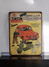 Plaque métal Tintin Renault