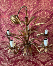 Suspension à 5 feux , laiton , épis de blé Ht 48 cm