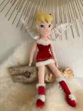 25 ⚜️ Peluche Doudou La Fée Clochette Disneyland Paris Robe Rouge Hauteur 50 Cm