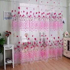 Rideaux D'impression Tulipe Écran De Fenêtre Voile Transparent Fenêtres /