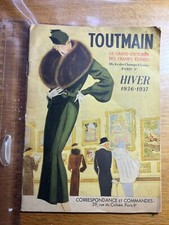 Catalogue TOUTMAIN Couturier Champs Élysées 1936 1937 Usine Outils France Tarif